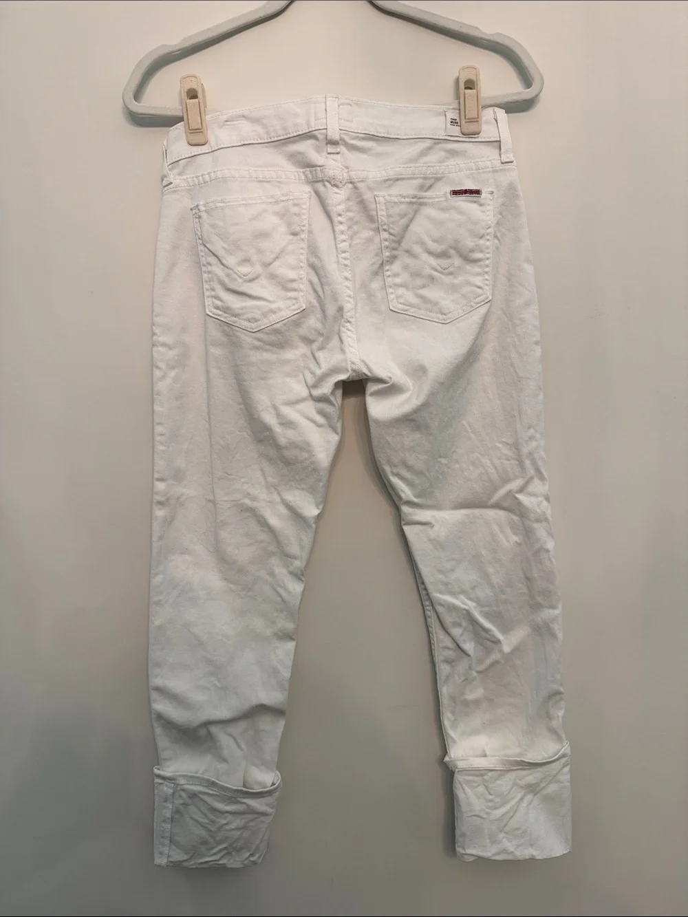 Hudson Jeans White Cropped Ankle Denim